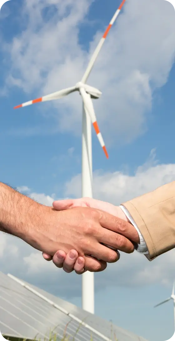 Renewable energy partnership handshake